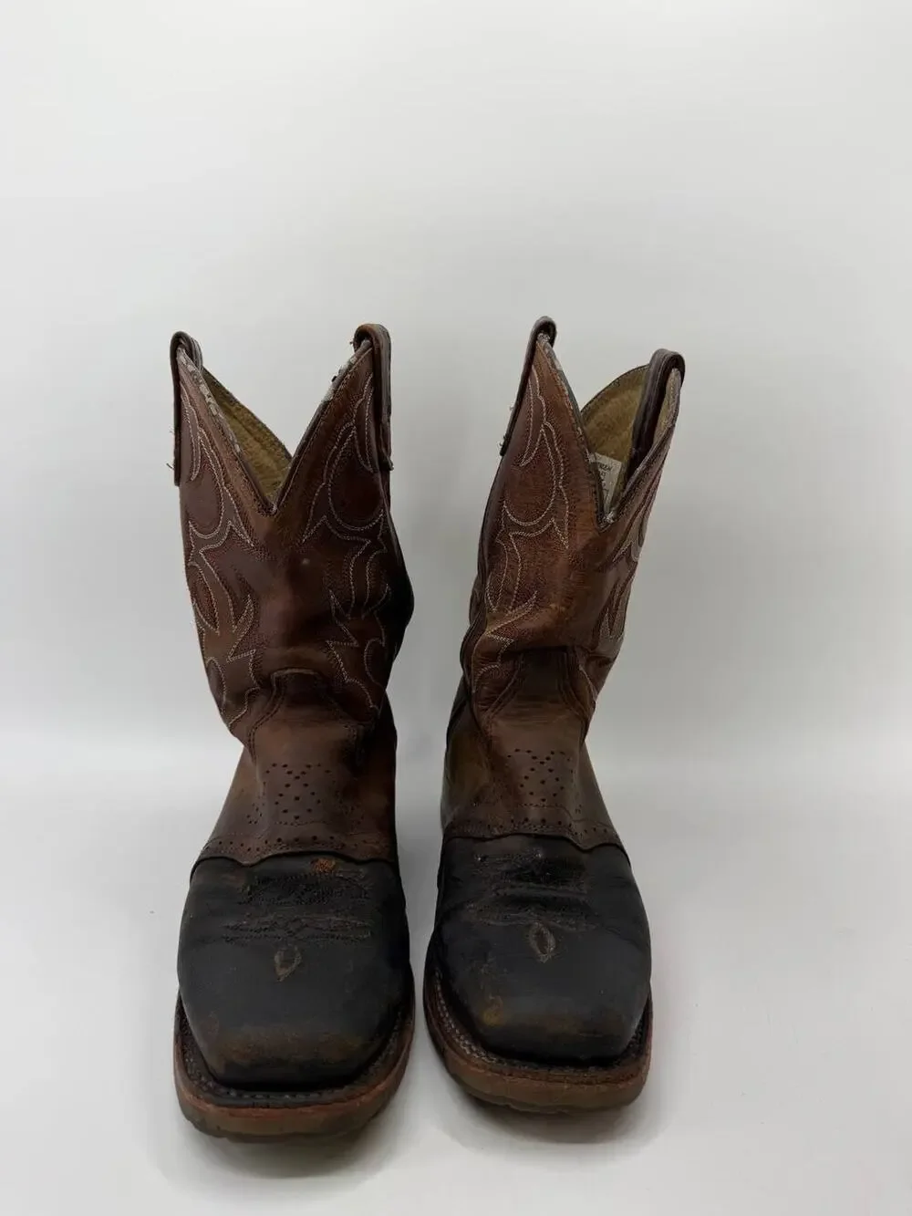 Double-H DH3560 Men's 9 D Brown Leather Western Cowboy Boots USA Made